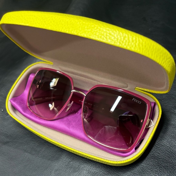 Emilio Pucci Sunglasses Burgundy/Gold - Picture 2 of 6